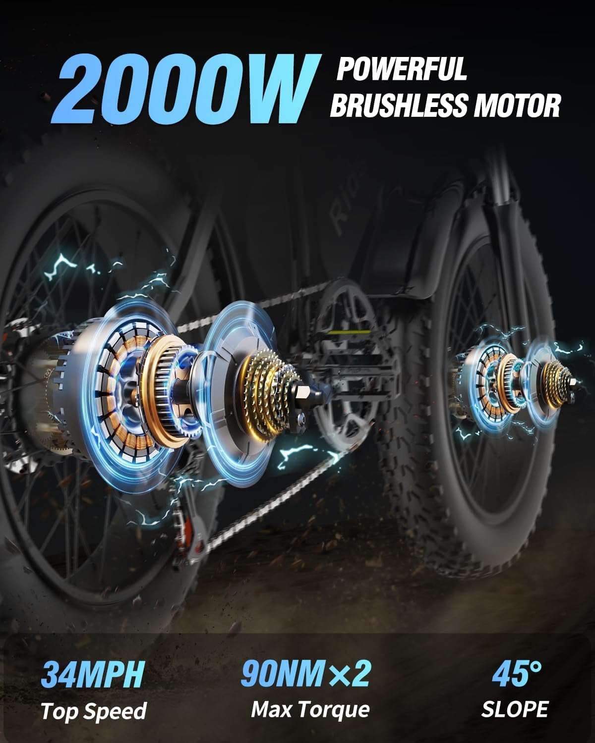 Electric Bike for Adults, 𝟭𝟬𝟬𝟬/𝟭𝟮𝟬𝟬/𝟭𝟱𝟬𝟬/𝟮𝟬𝟬𝟬𝗪,25/30/35MPH Dirt Bike, 48V 15/20AH,52V 40AH Removable Battery, Max 50-180Miles Motorcycle, 20" Fat Tire