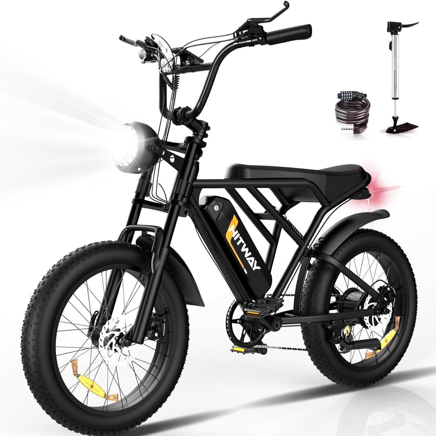 E Bike Electric Bicycle for Adults 20 Inch 4.0 Fat Tire Ebikes, 48V 18AH/48V 15AH Mountain E-MTB Bicycle, 7 Gears for Commuting, up to 55-80Km
