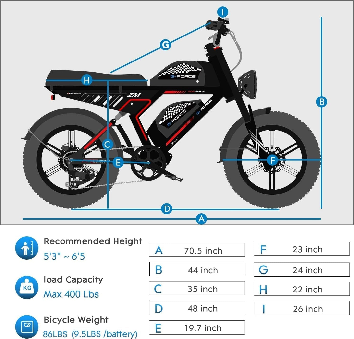 ZM Electric Bike with 750W Motor,20" X 4" Fat Tires Electric Bicycle for Adults with 48V 40Ah/20Ah Removable Battery 28 MPH Shimano 7 Speed System,