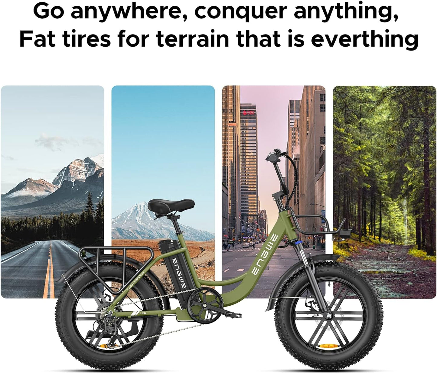 L20 750W Electric Bike for Adults Women - 20" Fat Tire Step-Thru E-Bike with 48V 13AH Battery, Shimano 7-Speed, Dual Shock Absorber - Perfect for