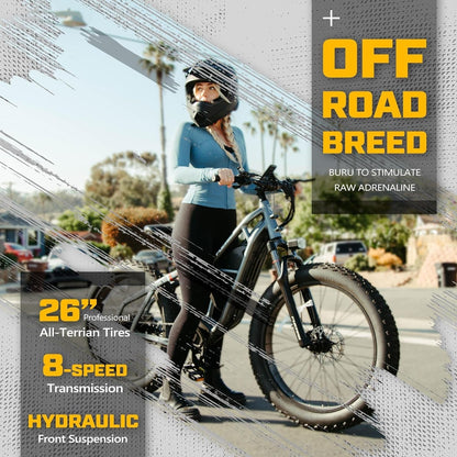 Taurus Electric Bike for Adults with Samsung Battery 48V 25AH(1200WH),4.5A Fast Charger,26''×4.0'' Electric Mountain Bike,750W 48V Motor,32Mph