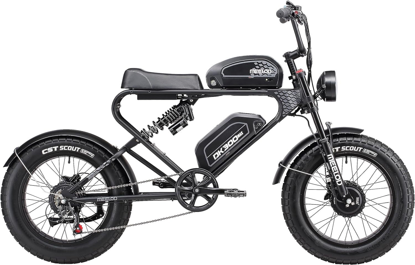 MEELOD Electric Bike for Adults with 2400W Dual Motor, 35Mph Max Speed, 48V 40Ah Dual Battery Ebikes for Adults, 20" X 4.0 Fat Tire Electric Bike,