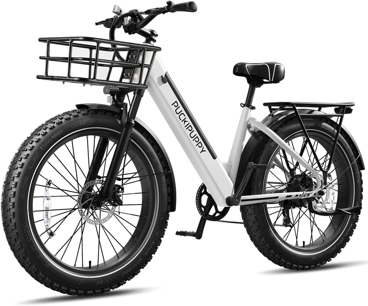 Electric Bike for Adults, 30MPH 40Miles Ebike 500W with 15AH Removable Battery, Front and Rear Lamps, Shock Absorption, All Terrain 26”Fat Tires for