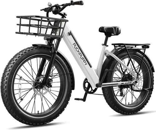Electric Bike for Adults, 30MPH 40Miles Ebike 500W with 15AH Removable Battery, Front and Rear Lamps, Shock Absorption, All Terrain 26”Fat Tires for