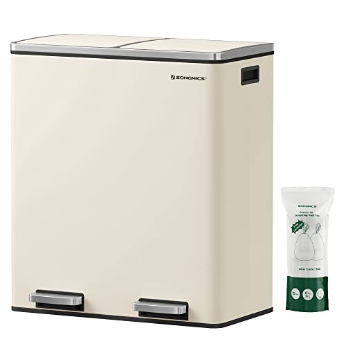 SONGMICS Dual Rubbish Bin Recycling Bin