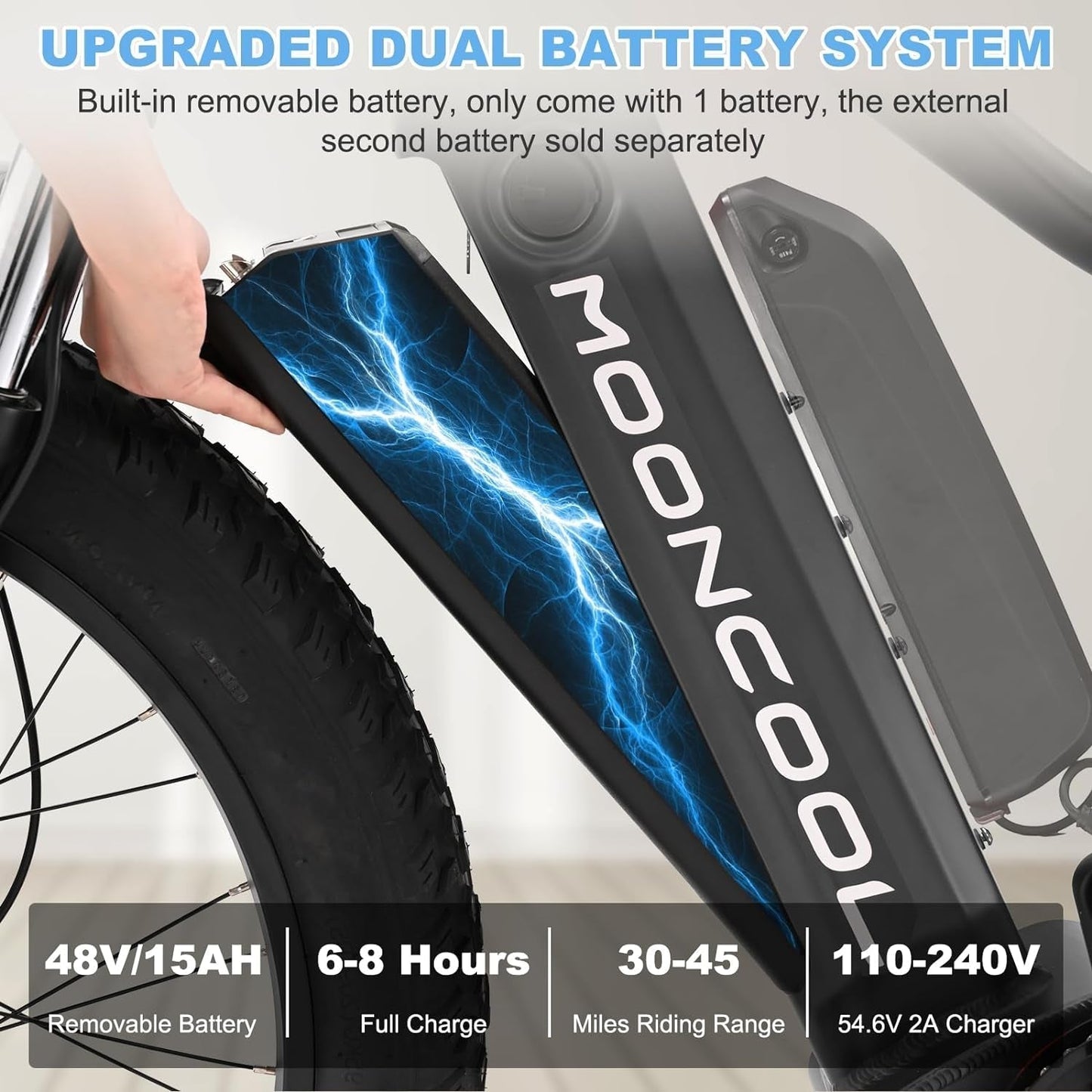 Electric Bike for Adults, 26" Fat Tire Electric Mountain Bikes, 1000W Electric Bicycles Peak 1500W Ebike, Electric Aluminum Frame off Road Bike with