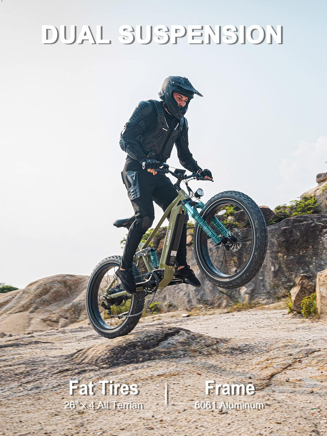 Electric Bike, 750W Electric Bike for Adults, 48V 16AH/25AH Removable Battery, 26" Fat Tire Ebike, 28MPH Electric Mountain Bike, Full Suspension