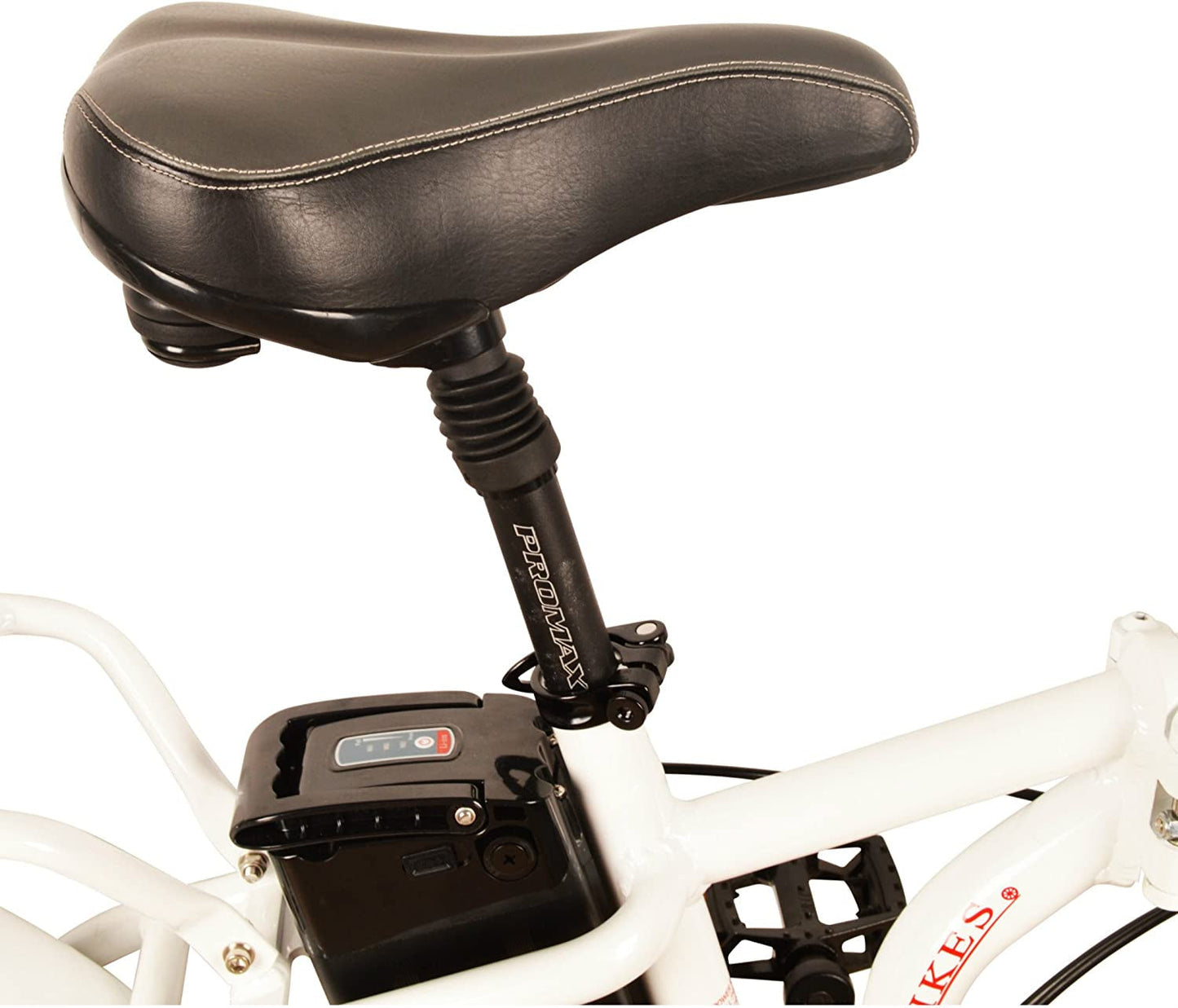 DJ Folding Bike 750W 48V 13Ah Power Electric Bicycle, Pearl White, LED Bike Light, Suspension Fork and Shimano Gear