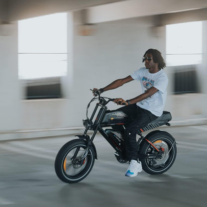 ZM Electric Bike with 750W Motor,20" X 4" Fat Tires Electric Bicycle for Adults with 48V 40Ah/20Ah Removable Battery 28 MPH Shimano 7 Speed System,