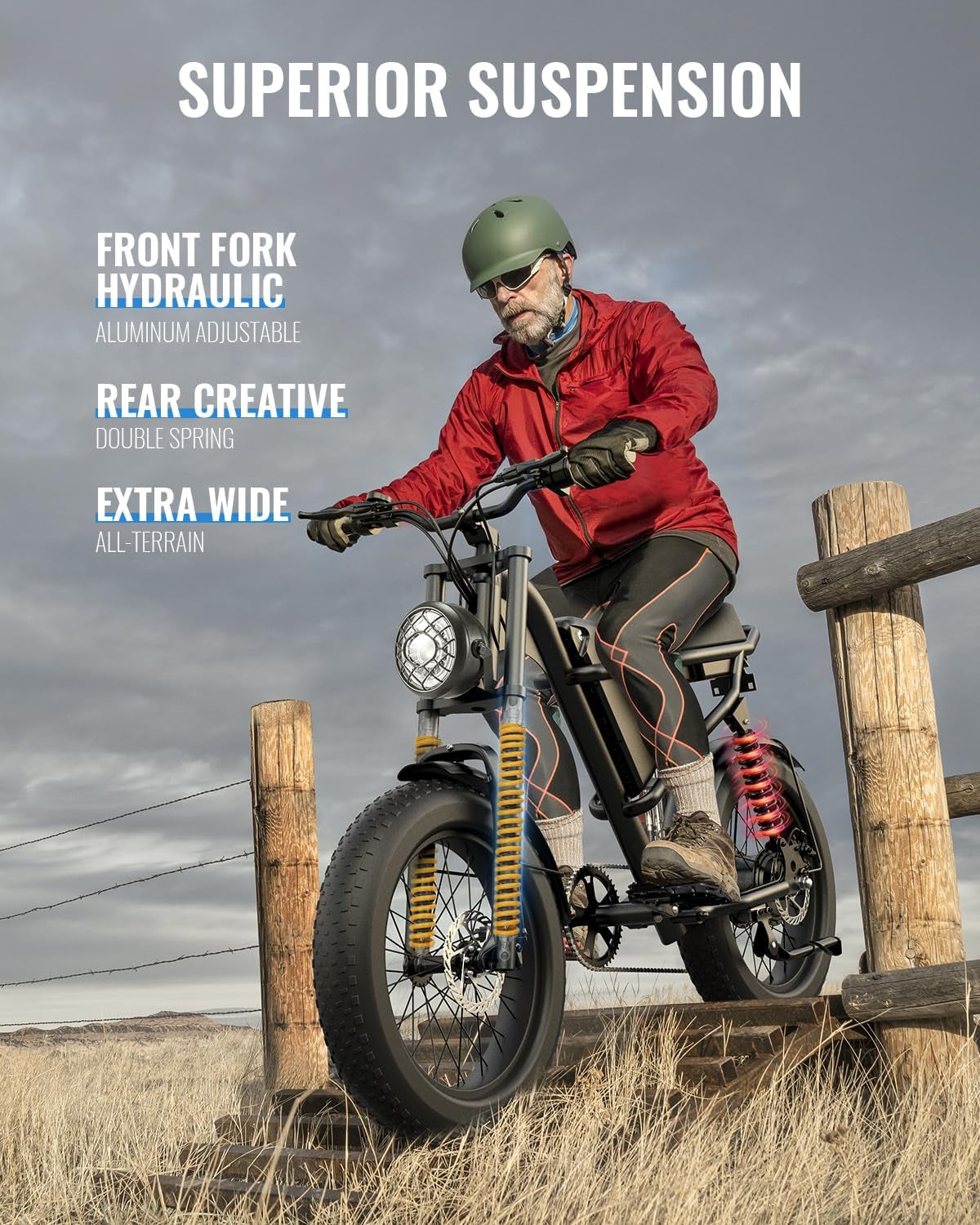 Electric Dirt Bike for Adults, 48V 16Ah Removable Battery and Full Suspension, 28 Mph 20" Fat Tire Electric Motorcycle for Adults with Shimano 7-Speed