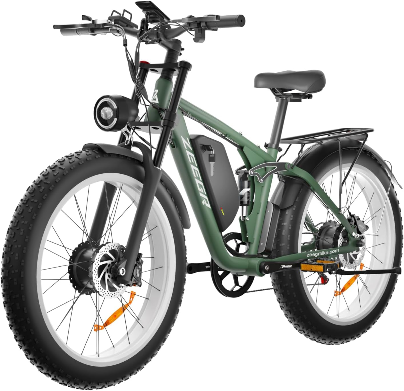 Electric Bike, Dual Motor AWD 2000W Ebike 35MPH Adult Electric Bicycles,48V 22.4Ah Removable Lithium Battery, 7 Speed with Dual Crown Fork