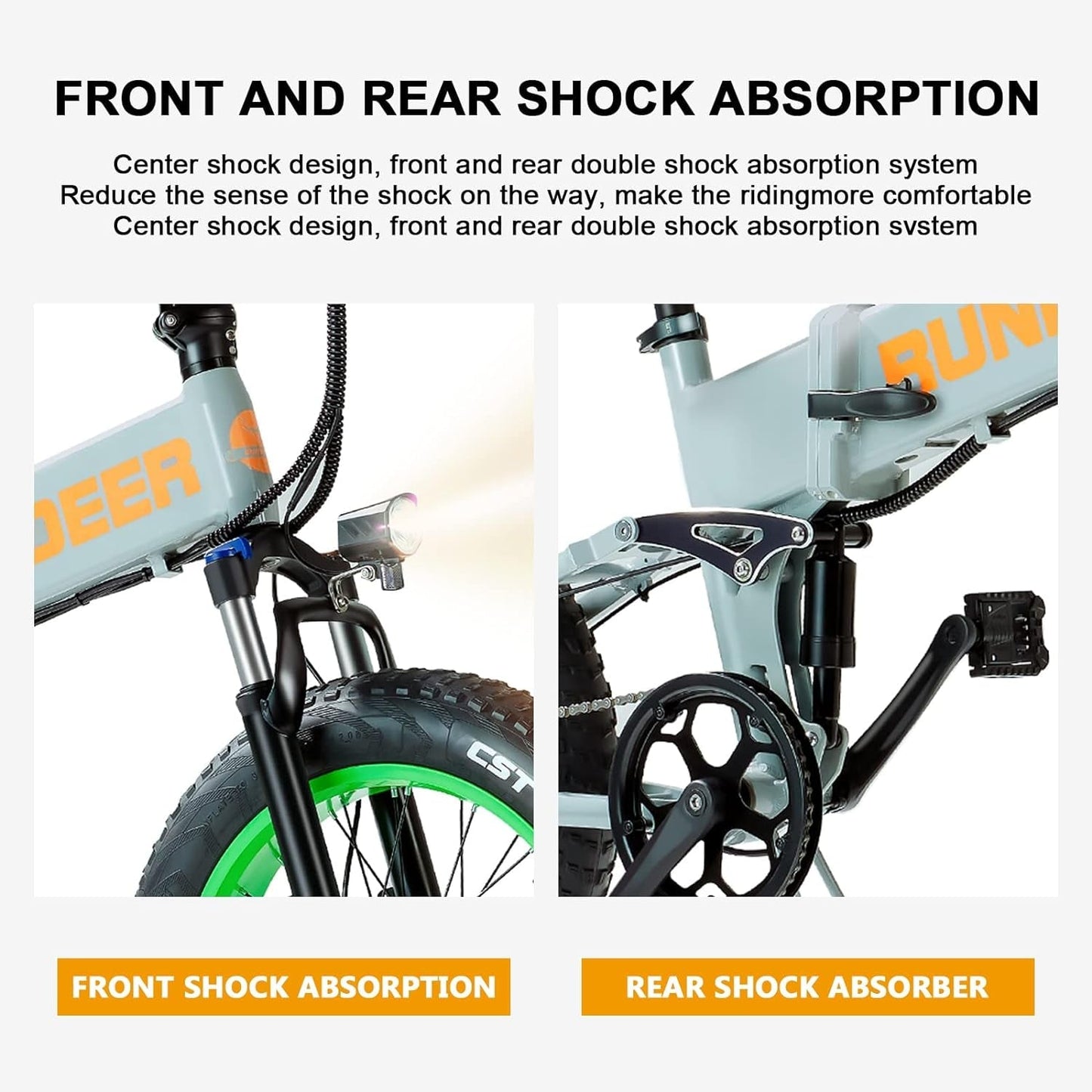 750W Electric Bike for Adults Electric Bicycle 20In Fat Tire Bikes, Folding Ebike for Adults with Samsung Battery 48V Front and Rear Shocks