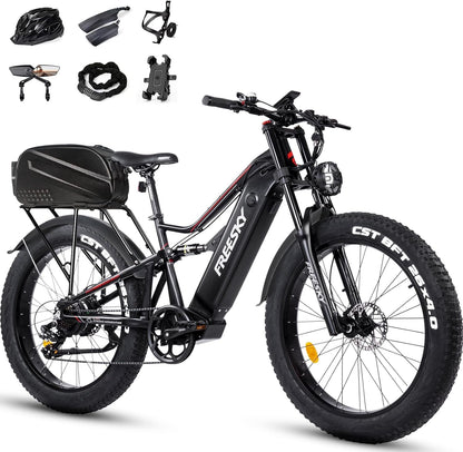 Electric Bike for Adults 1000W BAFANG Motor 48V 20Ah Samsung Cells Battery 26" Fat Tire Full Suspension 35MPH Ebike