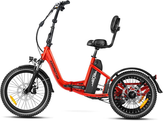 CITYTRI E-310 plus Electric Trike,750W (Peak 1400W) 90 MI Electric Tricycle for Adults,48V 20Ah 380Lbs Folding 3 Wheel Electric Bikes with Parking