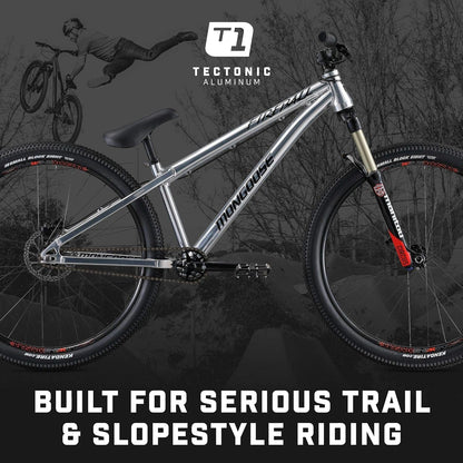 Fireball Dirt Jump Mens and Womens Mountain Bike, 26-Inch Wheels, Mechanical Brakes, T1 Aluminum Frame