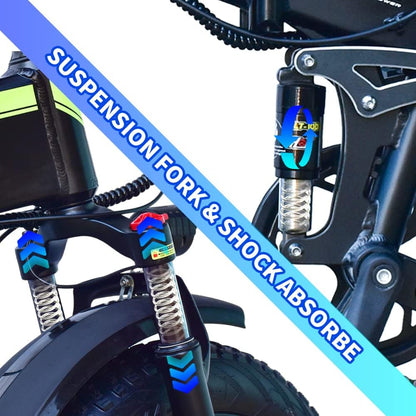 H20Pro Electric Bike, 1000W 20" Fat Tire Folding Electric Bicycle, 48V 20Ah Removable Lithium Battery, 7-Speed, Dual Shock Absorbers, Mountain Ebike