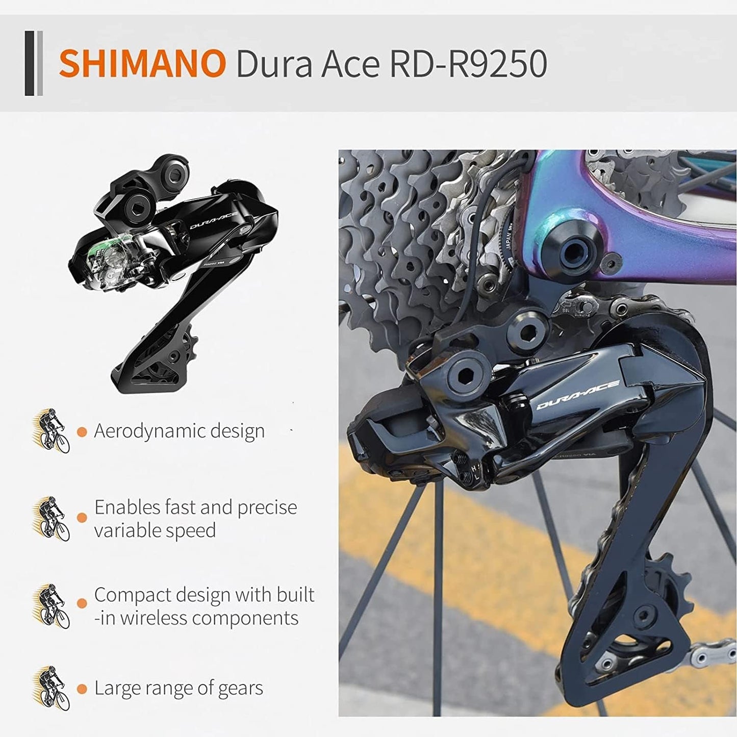 Carbon Road Bike, 24 Speeds Road Bicycle with Shimano Ultegra Di2 9270 Shift Groupset, T1000 Full Carbon Race Bike with Carbon Frame and Carbon