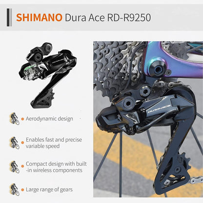 Carbon Road Bike, 24 Speeds Road Bicycle with Shimano Ultegra Di2 9270 Shift Groupset, T1000 Full Carbon Race Bike with Carbon Frame and Carbon