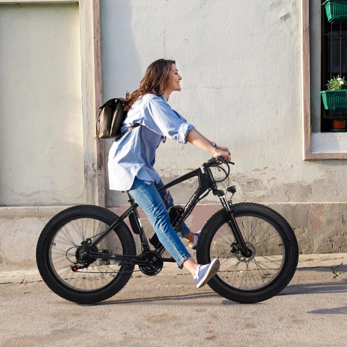 Electric Bike for Adults, 26" X 4" Fat Tire Ebike, 500W (Peak 750W) Mountain Electric Bicycles 20 MPH, 40 Miles 48V Li-Ion Battery, 21 Speed, Air