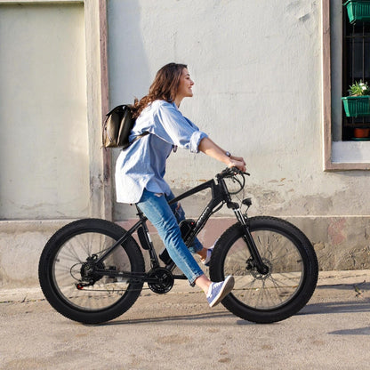 Electric Bike for Adults, 26" X 4" Fat Tire Ebike, 500W (Peak 750W) Mountain Electric Bicycles 20 MPH, 40 Miles 48V Li-Ion Battery, 21 Speed, Air