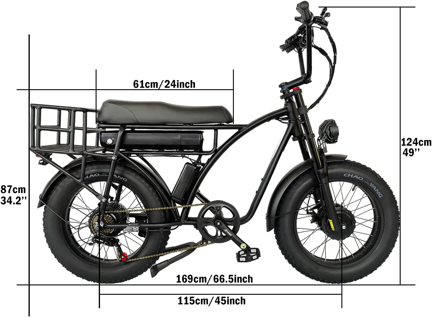 US Spot Smlro E5 plus Electric Retro Cargo Bike 2000W Dual Motor Motorcycle Ebike 48V 18Ah Ebike 20" Fat Tire 7 Speed E Bike MTB Mountain City Road