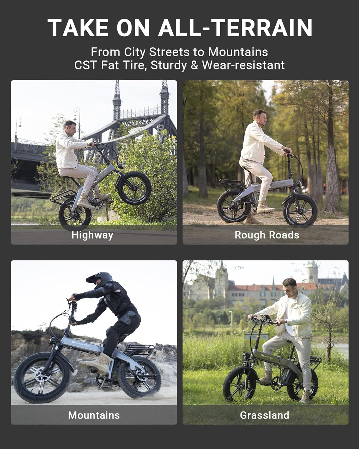 Electric Bike for Adults 1130W Peak BAFABG Motor 30MPH 48V 15AH Battery 60Miles Range Folding E Bikes for Adults Electric Bicycle 20 Inch Fat Tire