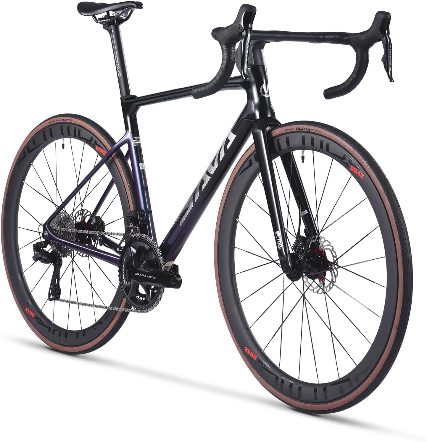 Carbon Road Bike, 24 Speeds Road Bicycle with Shimano Ultegra Di2 9270 Shift Groupset, T1000 Full Carbon Race Bike with Carbon Frame and Carbon