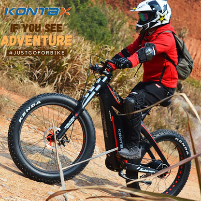 Electric Bikes Carbon Fiber Ebike for Adults 750W 25MPH, 48V/13Ah Removable Battery, 26'' Fat Tire Ebike Beach Mountain Snow E-Bike Shimano 8-Speed