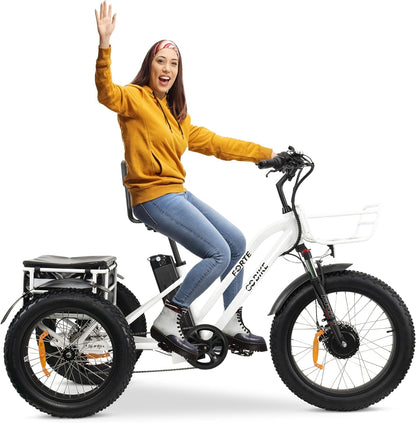 Electric Trike for Adults, 3 Wheel Motorized Bicycle with Big Wheels, Long Range Adult Tricycle up to 40 Miles, Foldable Three Wheel Bikes, 750W Motor