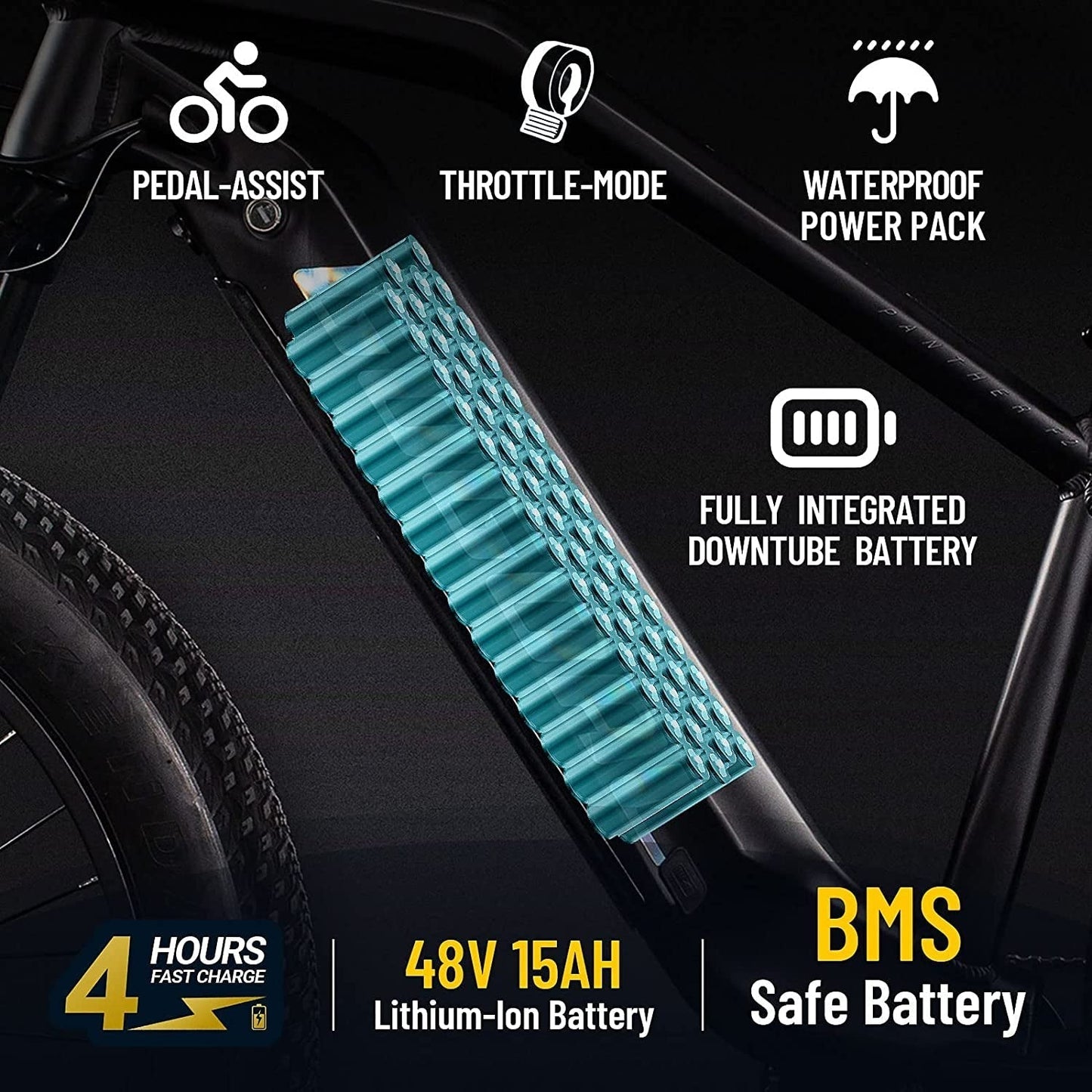 Electric Bike for Adults - 750W BAFANG Motor 48V 15Ah Larger Battery 26'' Fat Tire Ebike 7-Speed Electric Mountain Bike Beach Camping Snow Ebikes