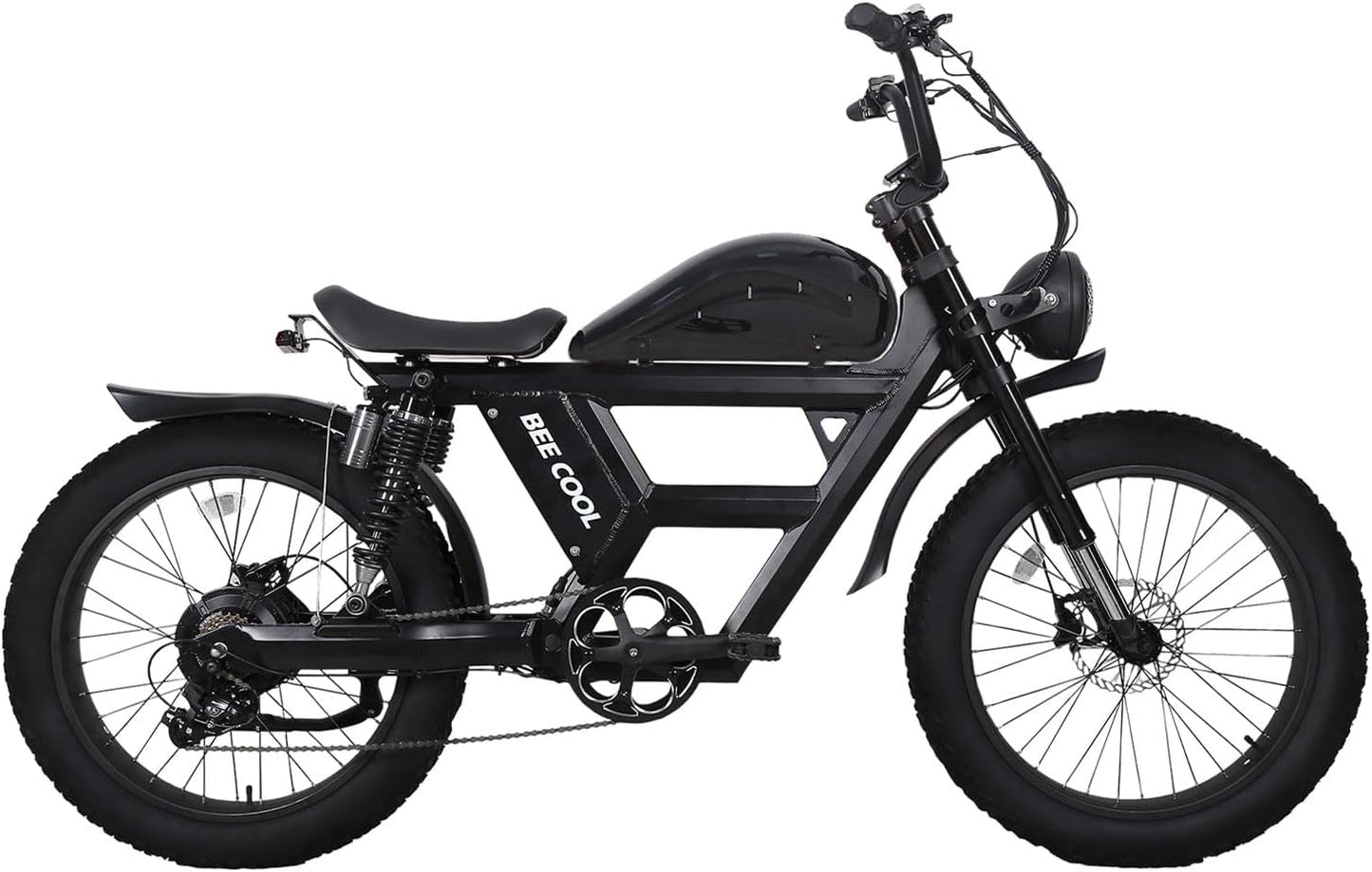 Bee Chanlenger Long Range Full Suspension Electric Bike, 1000W Motorcycle Ebike, 100MI+ Range, 48V 30Ah Battery 24"X4" Fat Tire, 400LBS Payload,