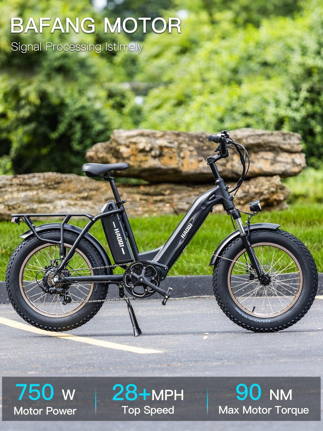 Antelope Electric Bike for Adults, Dual Battery Fat Tire Ebike, 750W Motor 48V 25AH Removable Battery, 20" X 4.0 Step-Thru Electric Bicycle with
