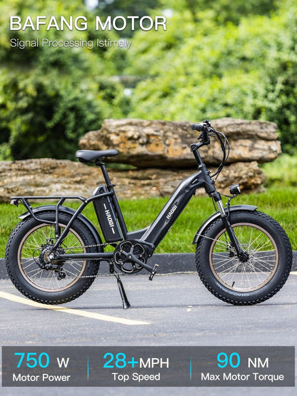 Antelope Electric Bike for Adults, Dual Battery Fat Tire Ebike, 750W Motor 48V 25AH Removable Battery, 20" X 4.0 Step-Thru Electric Bicycle with