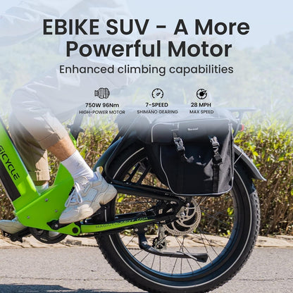 ESUV Deer Electric Bike, Full Suspension Ebike System 80 Miles Long Range 750W 96Nm Motor E Bike 52V 20Ah 26"X4" Fat Tire Electric Bike, UL Certified