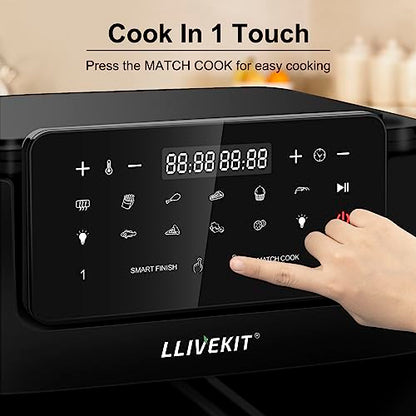 LLIVEKITDigital Dual Zone Oil Free Air Fryer 9L Large for Family