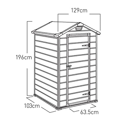 Keter Manor Outdoor Garden Storage Shed, Grey, 4 x 3 ft