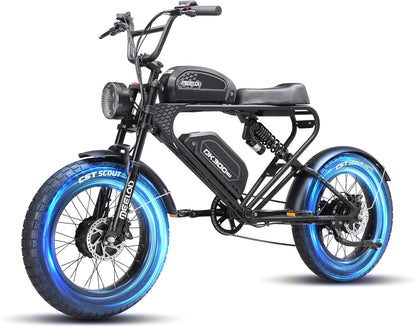 Electric Bikes,2400W Adult Electric Bicycles 35MPH Mountain Ebike 48V 40Ah Dual Removable Lithium Battery Dual Suspension Fork 7-Speed Gears 48V LED