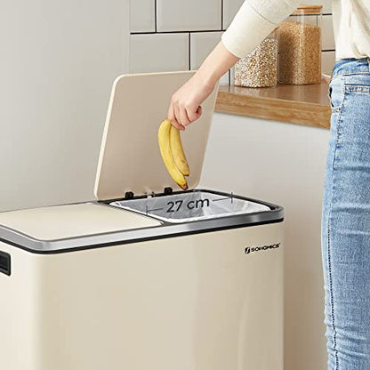 SONGMICS Dual Rubbish Bin Recycling Bin