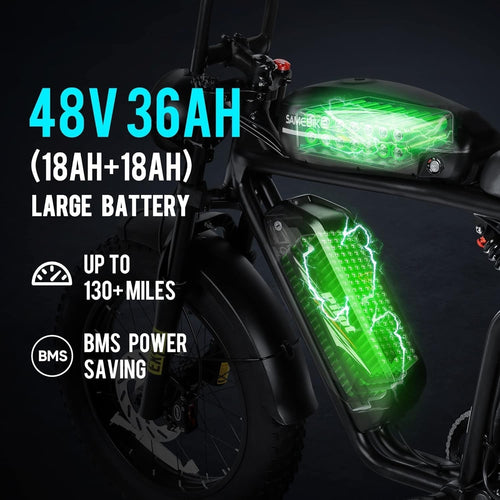 1000W/1200W/2000W Electric Bike,30/34/37Mph Electric Bike for Adults with 18Ah/36Ah Battery, 20 Inch Fat Tire Electric Dirt Bike with Full Suspension