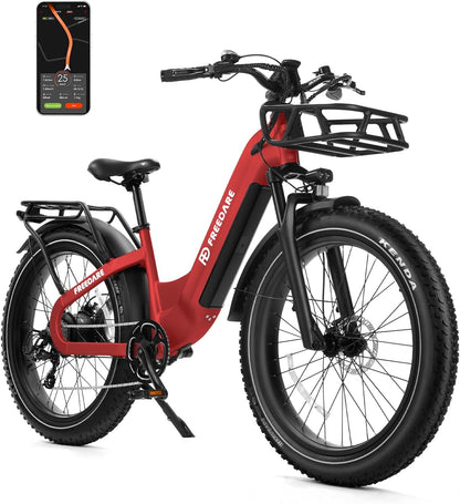 Eden Electric Bike Adults GPS Smart App Control 750W BAFANG Motor 48V 20Ah Samsung Battery Fat Tire Ebike, Electric Bicycle,90Miles Range,28Mph Max