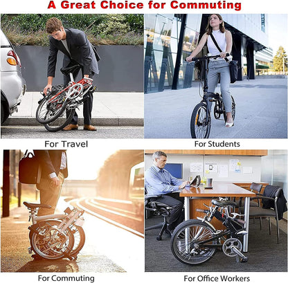 New Upgrade Folding Bike, 20 Inch Carbon Fiber Frame with Carbon Wheelset 9 Speed Mini City Bike Foldable Bicycle for Women Adults Men Ultra-Light