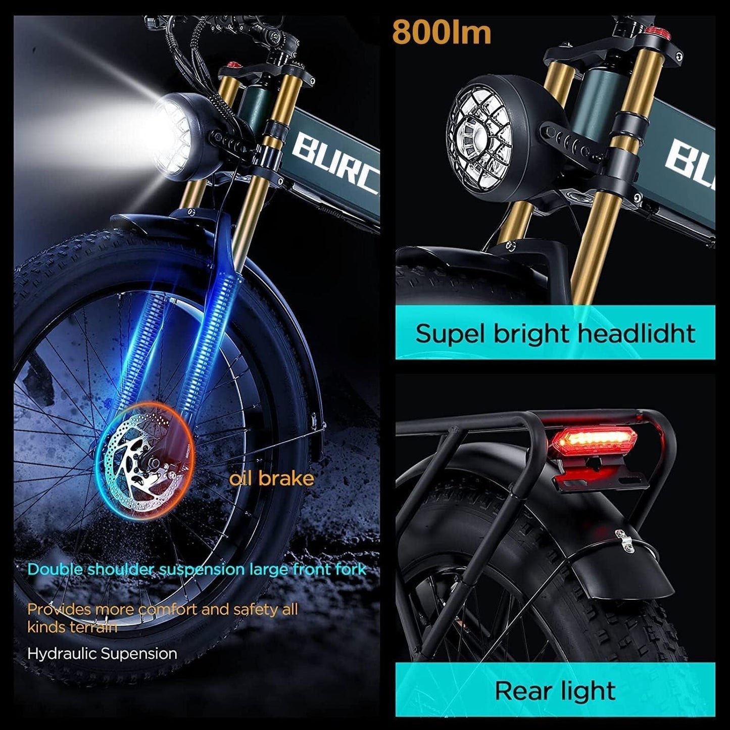 1000W Electric Bike Ebike for Adult 48V 20AH Removable Battery 26"X4"Fat Tire up to 30MPH &75 Miles Long Range off Road Beach Mountain Electric