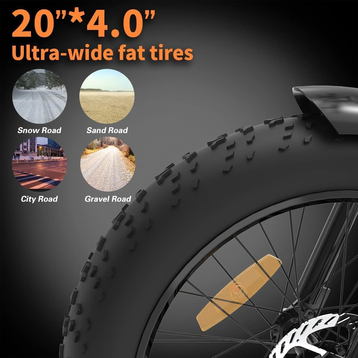 500W Folding Electric Bike for Adults 20"×4" Fat Tire Electric Bike 36V 13AH Removable Lithium Battery Adult Electric Bicycles, 25MPH E Bike for