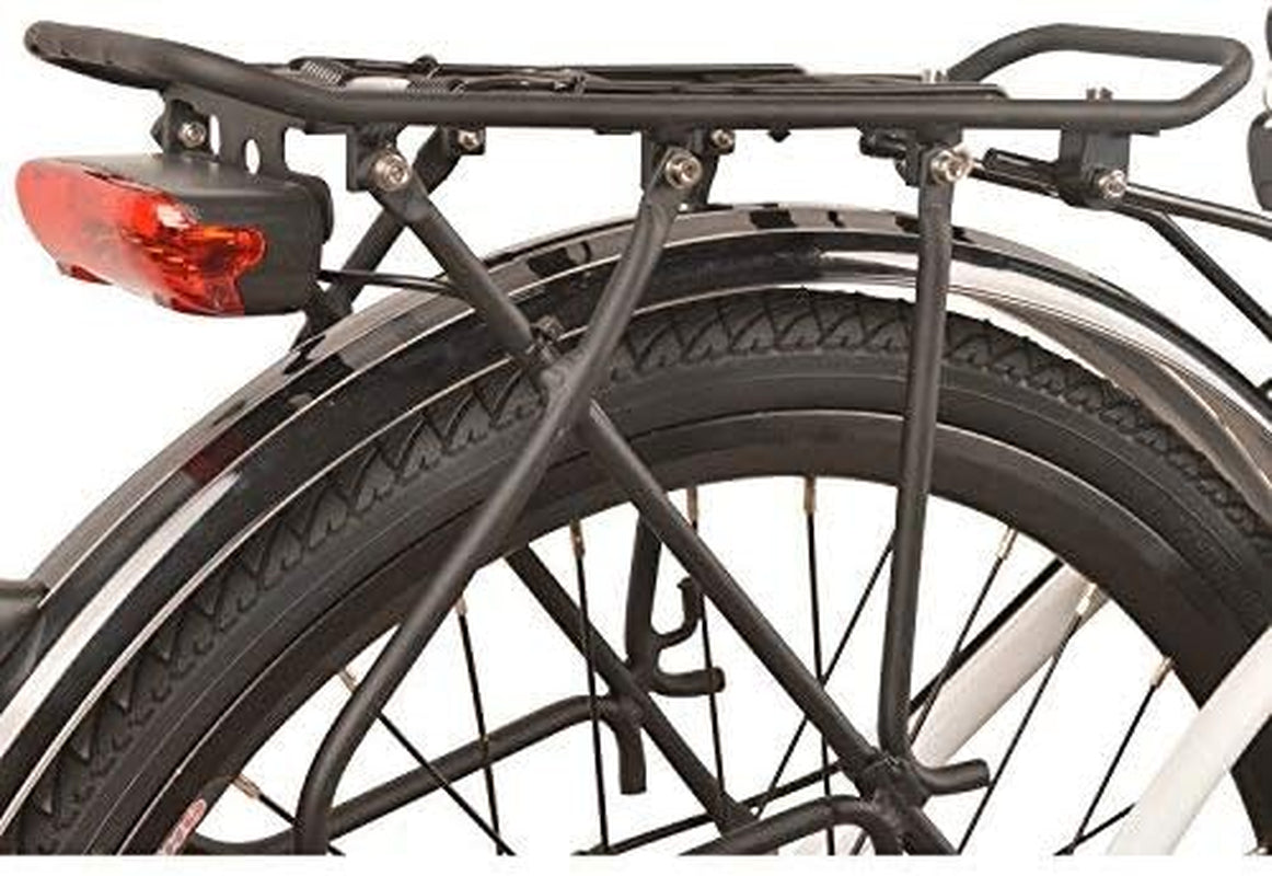 DJ City Bike 750W 48V 13Ah Step-Thru Power Electric Bicycle, Pearl White, LED Bike Light, Fork Suspension and Shimano Gear