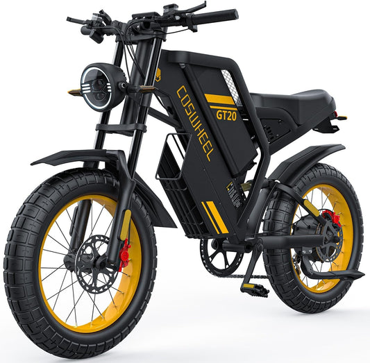 GT20 Electric Bike for Adults, Electric Dirt Bike with 1500W Motor 48V/25Ah Removable Battery, up to 31MPH Electric Motorcycle, Shimano 7-Speed, 20" X