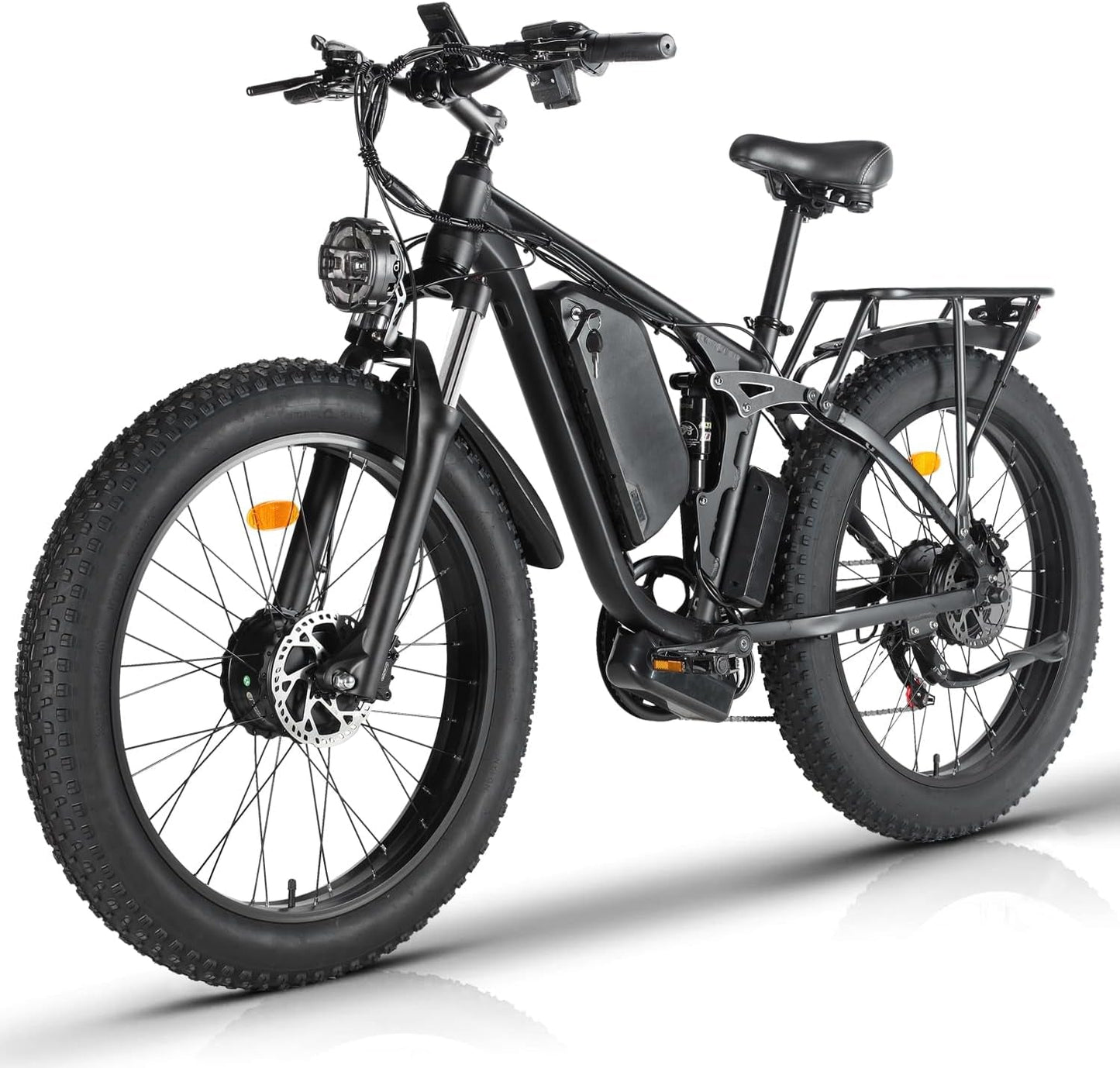 Smlro V3 plus Electric Bicycle 2000W Dual Motor Ebike 48V 22.4Ah Mountain Snow E Bike 35MPH Electric Bicycle 26" Fat Tire 7 Speed MTB for Trail Riding