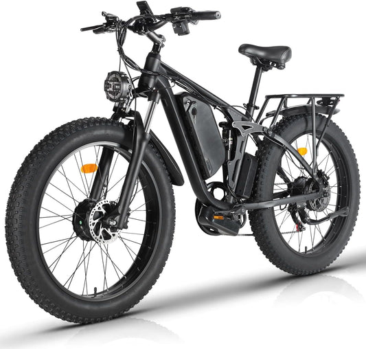 Smlro V3 plus Electric Bicycle 2000W Dual Motor Ebike 48V 22.4Ah Mountain Snow E Bike 35MPH Electric Bicycle 26" Fat Tire 7 Speed MTB for Trail Riding