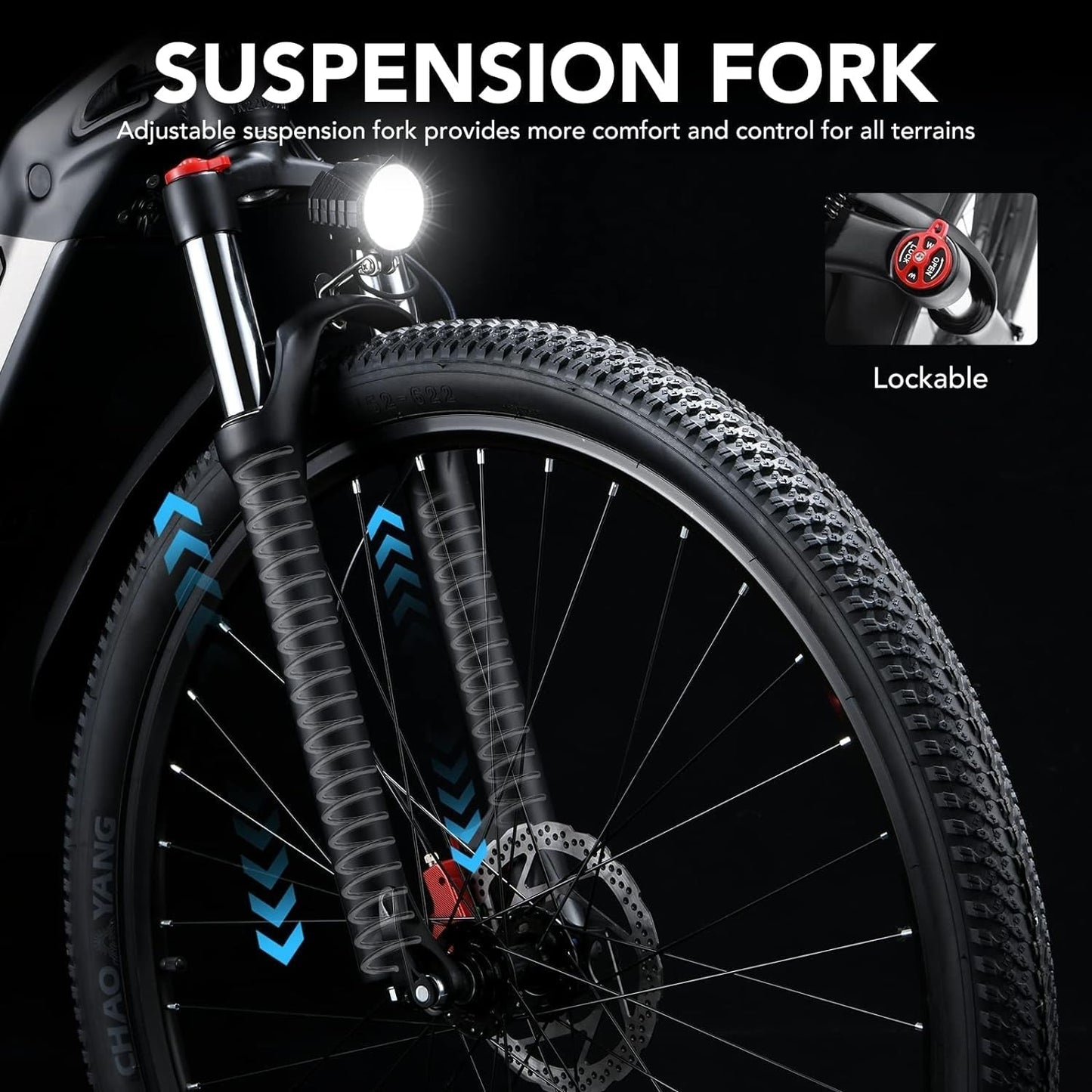 Electric Bike for Adults, 48V 17AH Removable LG Cells Battery Snow Ebike, 29" 750W Brushless Motor 32MPH Mountain Bicycles,Shimano 7-Speed with
