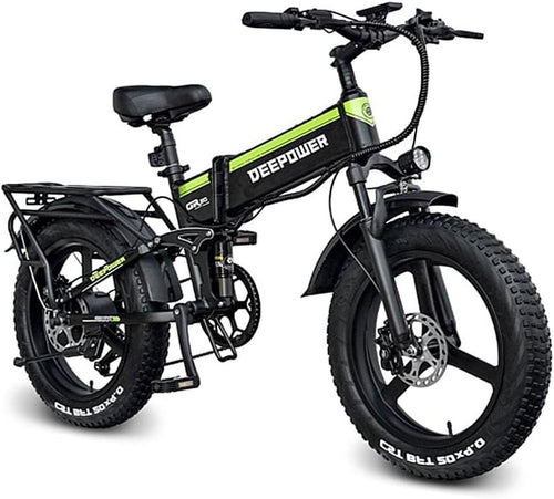 H20Pro Electric Bike, 1000W 20" Fat Tire Folding Electric Bicycle, 48V 20Ah Removable Lithium Battery, 7-Speed, Dual Shock Absorbers, Mountain Ebike