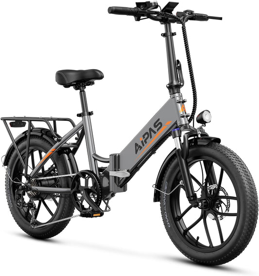 A2 Series Folding Electric Bike, 20'' Fat Tire Electric Bike with 750W Motor, 48V/11.6AH Removable Battery, 28MPH Max Speed, 55 Mile Range,
